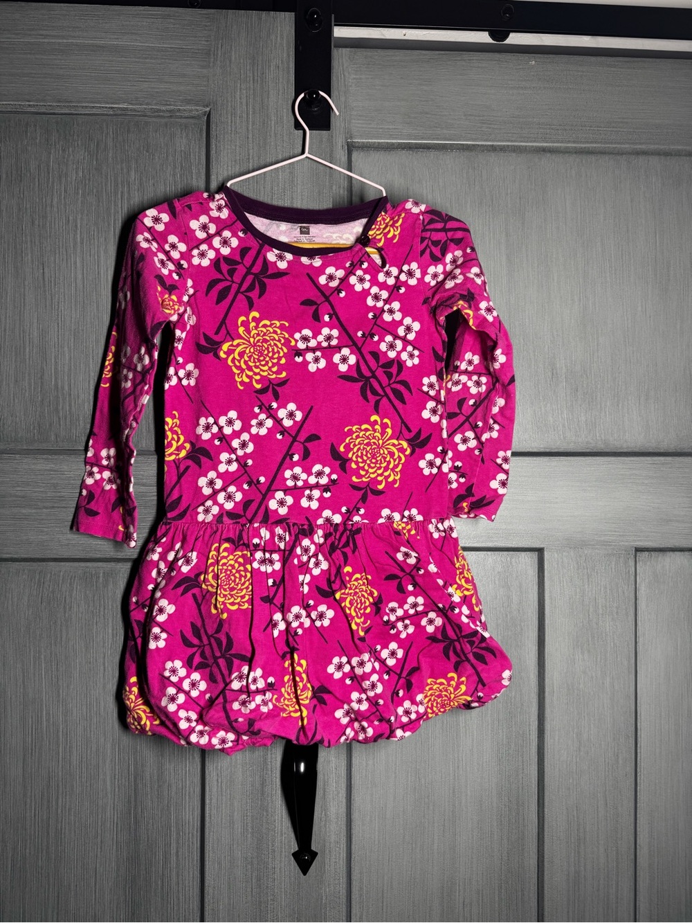 Tea Collection Girls Size 7 Pink Floral Bubble Hem Dress